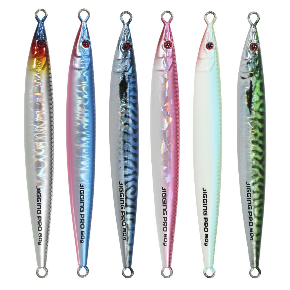 Jigging Pro Metal Slow Jigging Lure 60g 80g 100g Luminous 3D Design Saltwater Jig Fishing Lure for Mackerel Pesca Fishing Lure