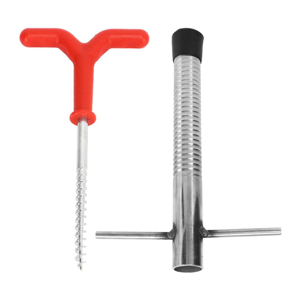 Ice Peg Drill Threaded Stainless Steel Multi Functional Ice Fishing Stake Nail Auger for Tent Shelter
