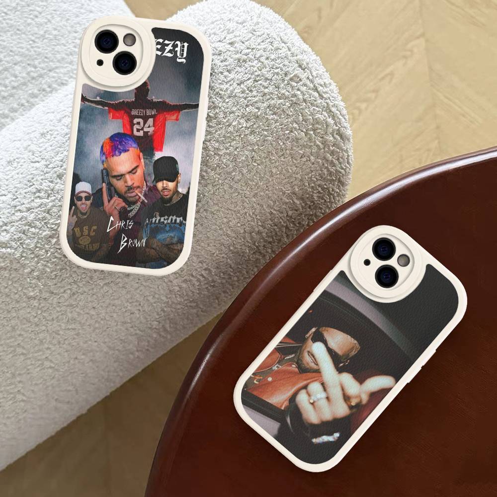 C-Chris B-Braunes Leder Handyhülle Für IPhone 16 15 14 13 12 11 Pro Max Plus Stoßfeste Hülle