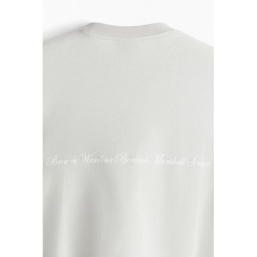 H M Loose FiT PrinTed T sHirT ligHT Gray soHo Ldn