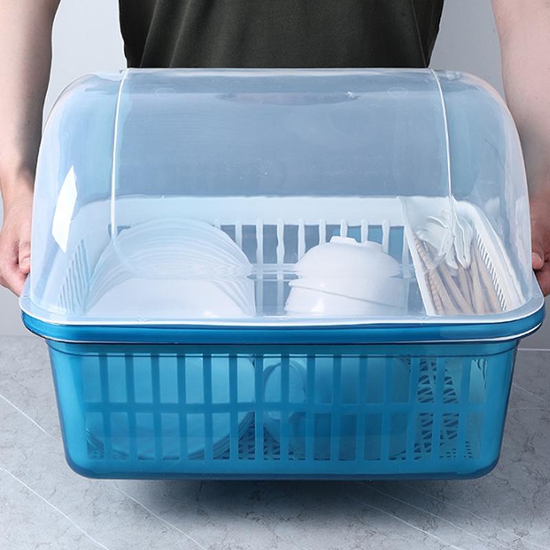 Kitchen Tableware Rack Storage Box Put Tableware With Lid Drainer Rack Mounted Bowl Box Cabinet Home Dish Drainer Kitchen