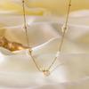 Spring Handmade Beaded Flower & Pearl Clavicle Necklace for Women