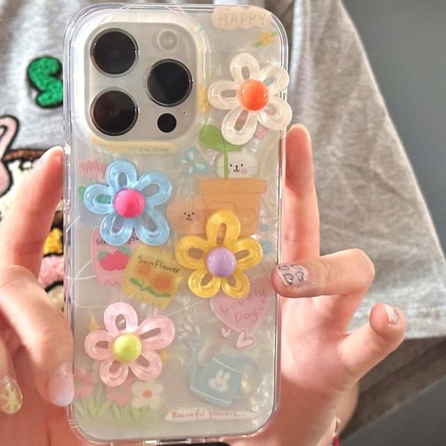 

Ins 3d рельефный цветок кот милый мультяшный чехол для телефона с бабочкой и клубникой для Iphone 11 12 13 Promax 14 Pro Max Imd Happy Cover Capa For iphone 14pro