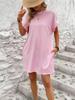 European and American Casual Batwing Sleeve Dress with Invisible Pockets (2024)