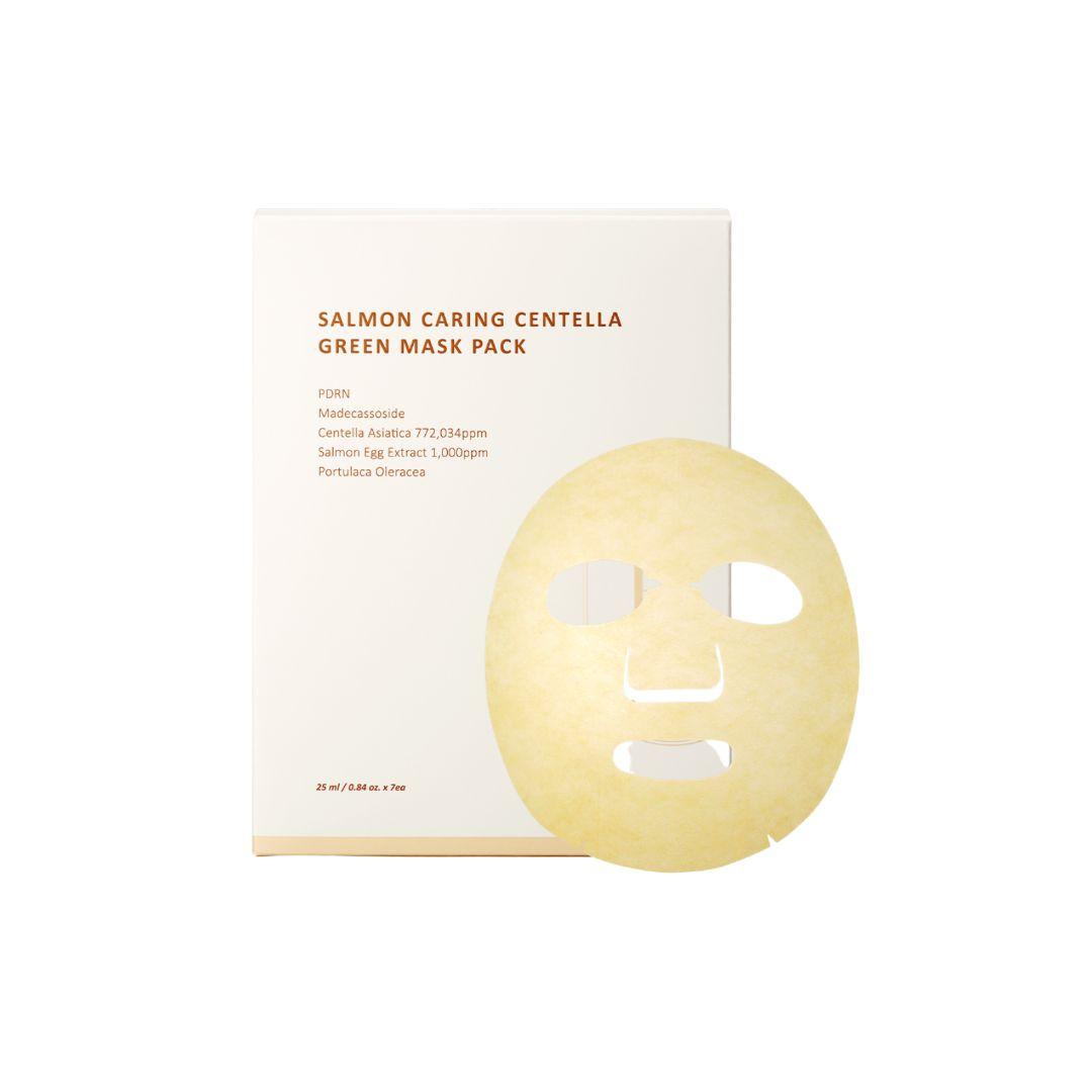 HEVEBLUE Salmon Caring Centella Green Mask Pack 7ea