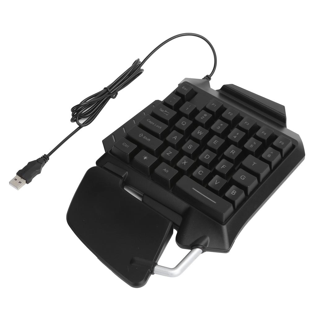 OneHanded Keyboard 35 Key USB Wired Portable Mechanical Gaming Keypad with LED Backlight