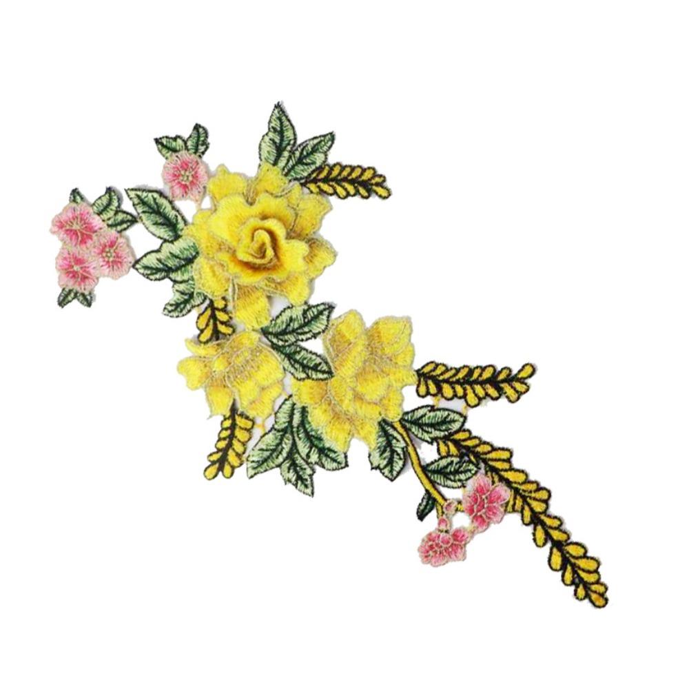 Polyester Fiber Embroidery Flower Patch DIY Handmade Floral Patches Fashion Sew On Patch  Hat
