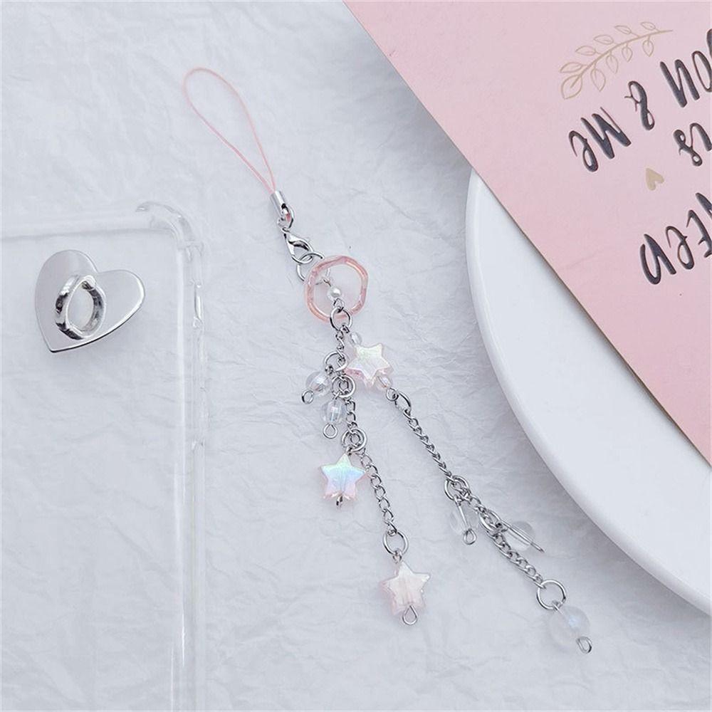 Sea Theme Beaded Phone Chain Ocean Style Y2K Phone Lanyard Jellyfish Phone Pendant Keycord