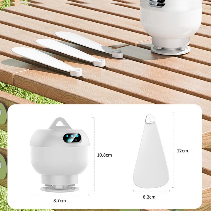 6000mAh Cordless Camping Fan with Light Detachable Blade Hanging Fan for Outdoor Canopy Dormitory Tent Ceiling Fan