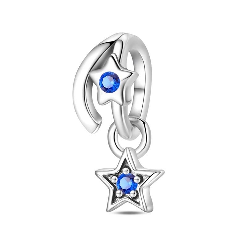 Copper Cross Saint Devil'S Eye Charms Bead Gold Plated Moon Pendant For Original Bracelet Women Jewelry Accessories
