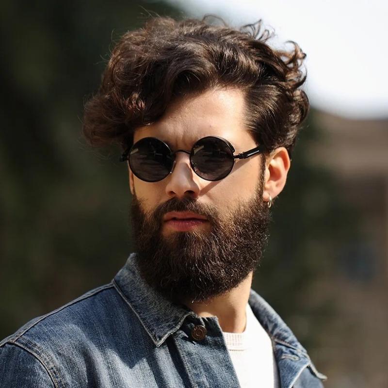 Classic Gothic Steampunk Sunglasses Luxury Men Women Retro Round Metal Frame Punk Party Driving Shades Sunglasses Non Polarized Glasses