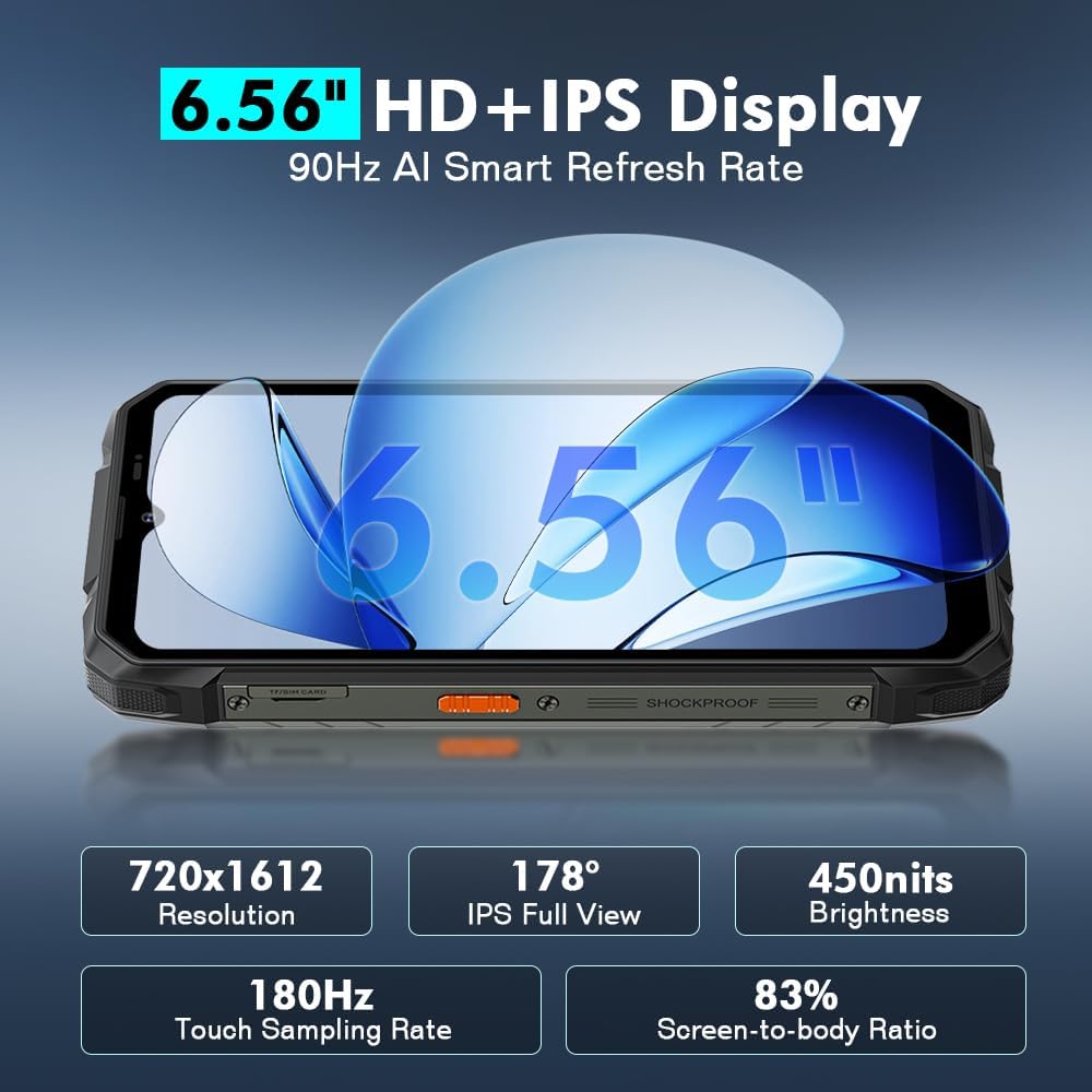 Blackview ROCK 1 Handy 24GB+256GB 15000mAh 6,56" Display 16MP Android 16 Smartphone