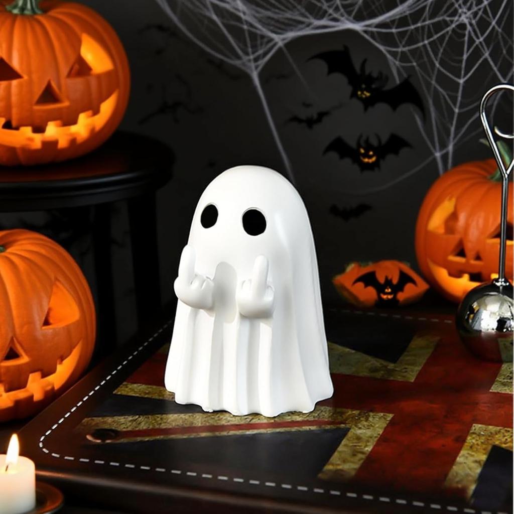 Halloween Decorations Ghost Figurine - 3 in Spooky & Cute Ghost Statue, Halloween Ghost Figurines for Home, Office, Desk Decor, Cute Ghost Decor Home