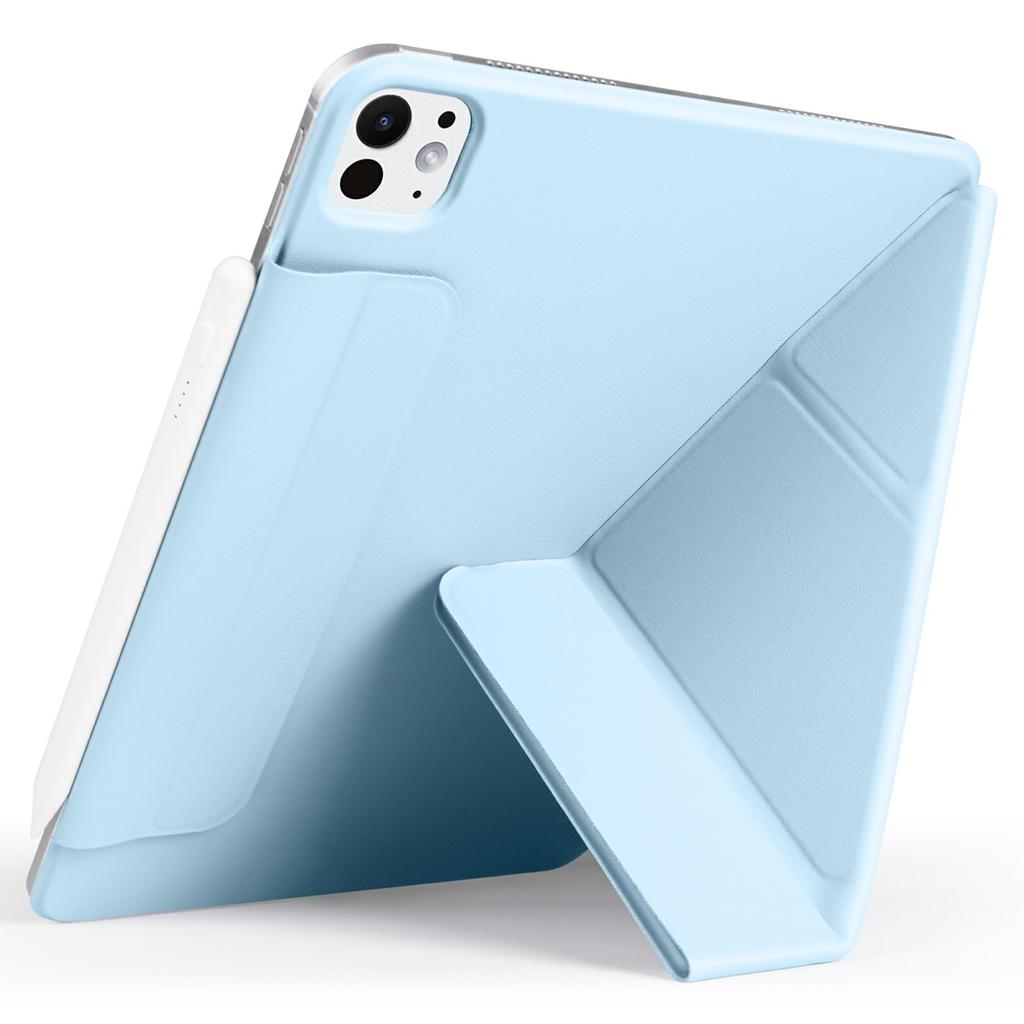 For iPad Pro 13 (2024) Case PC+PU Leather Origami Stand Magnetic Tablet Cover