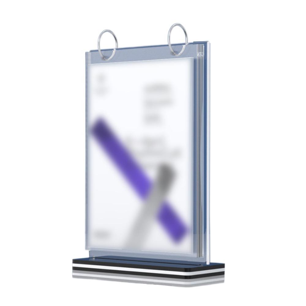 Clear PVC Menu Display Stand Sturdy Base Tabletop Loose-leaf Rack Pageable Folder Retail Stores
