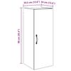 Wall Mounted Cabinet Black Oak Effect 34.5 X 34 X 90 Cm