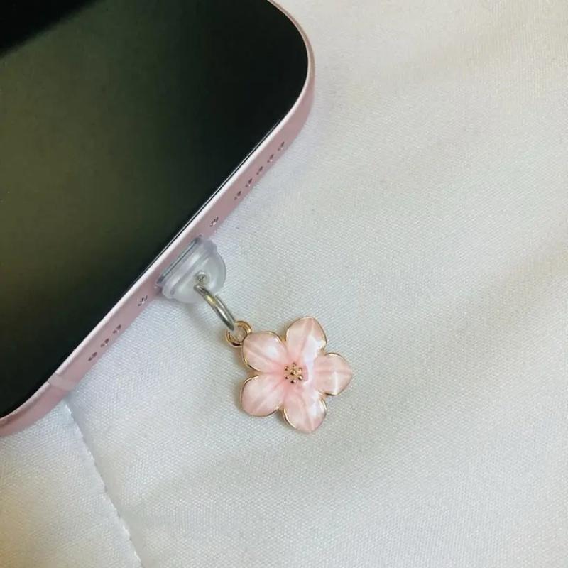 1pc Simple Flower Mobile Phone Dust Plug for IPhone/Type-C