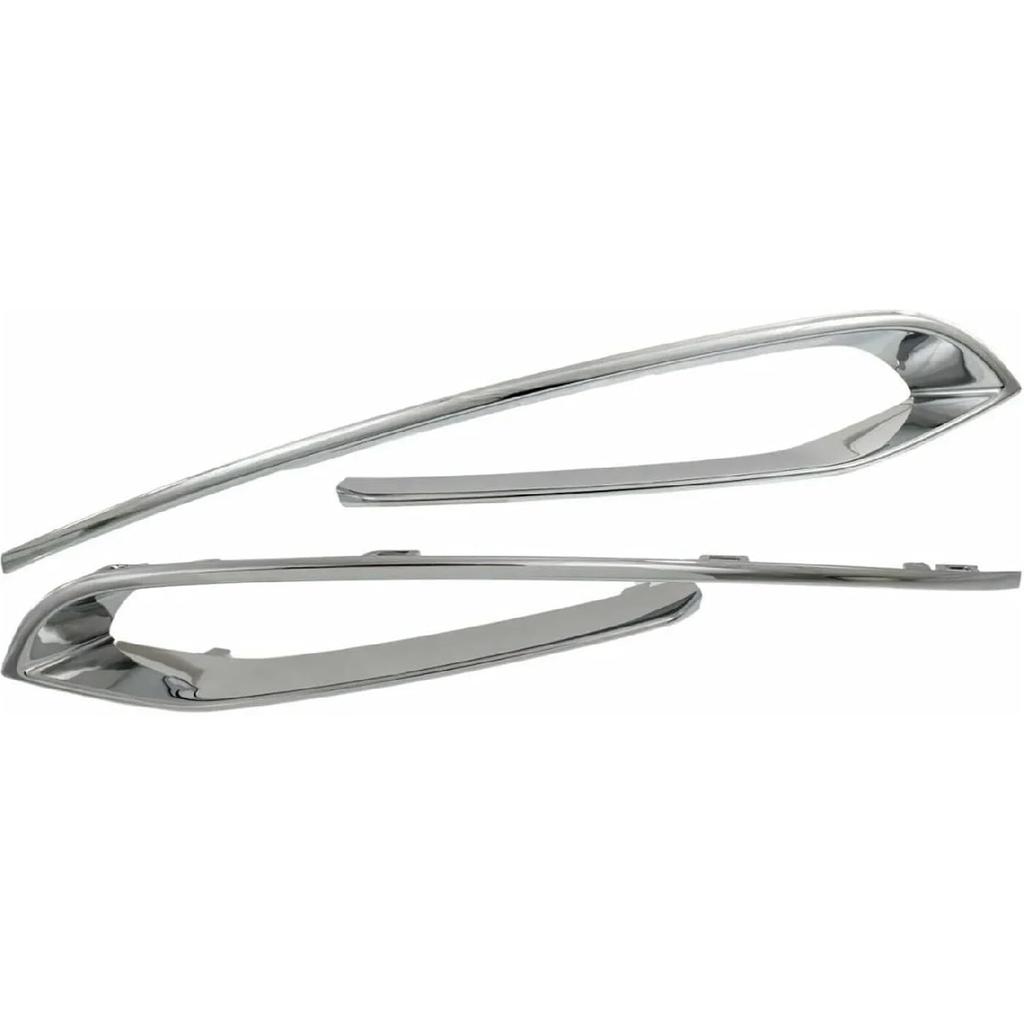 4Pcs/Set Front Bumper Fog Light Lamp Chrome Grill, Compatible For BMW 5 Series F10 F11 F18 LCI 2014 2015 2016 2017 51117331737 51117417785(A)