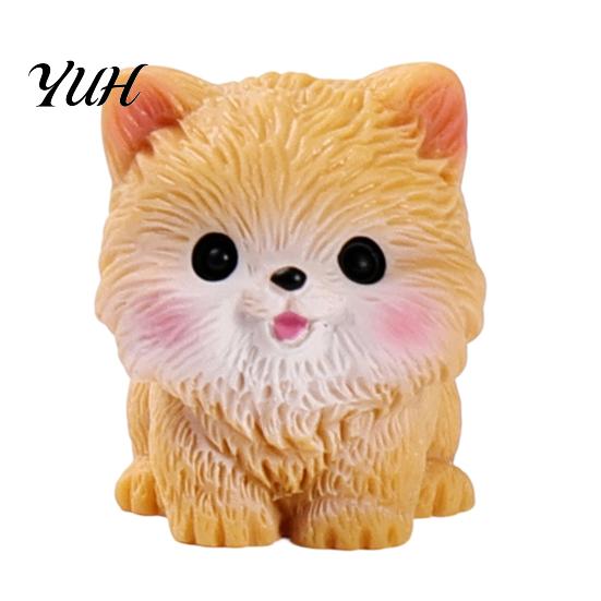 Micro Landscape Accessories 2Pcs Mini Dog Figurines, Cute Resin Puppy Miniature Animal Figures, Small Cat Ornaments for Landscape, DIY Crafts, Desktop