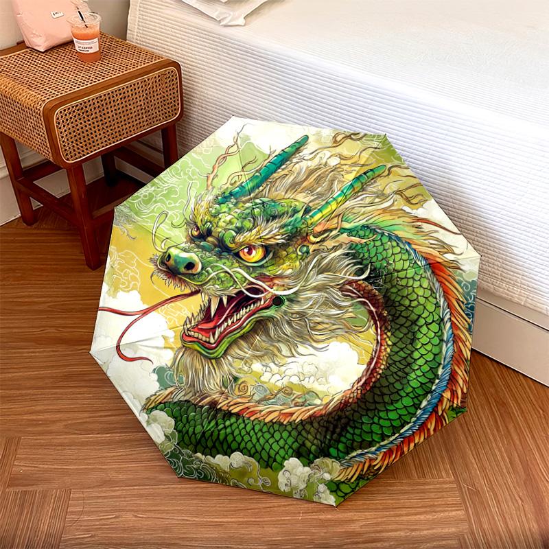 1 PC Automatic Folding Umbrella - Fantasy Dragon Pattern, Portable & Foldable Design with 8 Ribs, Christmas Birthday Gifts