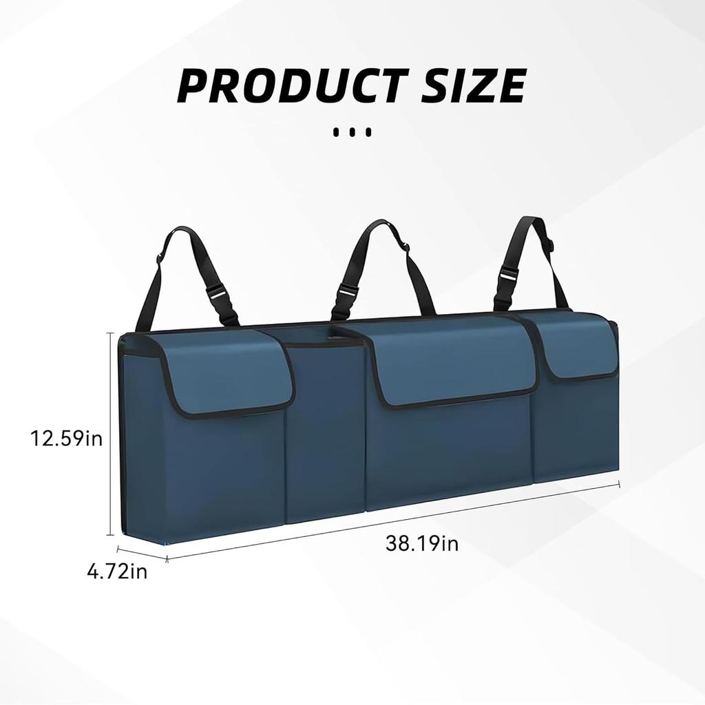 Car Trunk Organizer, Backseat Hanging Large Storage With Adjustable Straps,Waterproof PVC Collapsible Cargo Bag, Car Interior Accessories For Auto