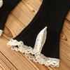 Girl's Flared Pants for Spring Autumn New Fashionable Girls Clothing Korean Version Solid Color Lace Split Trousers