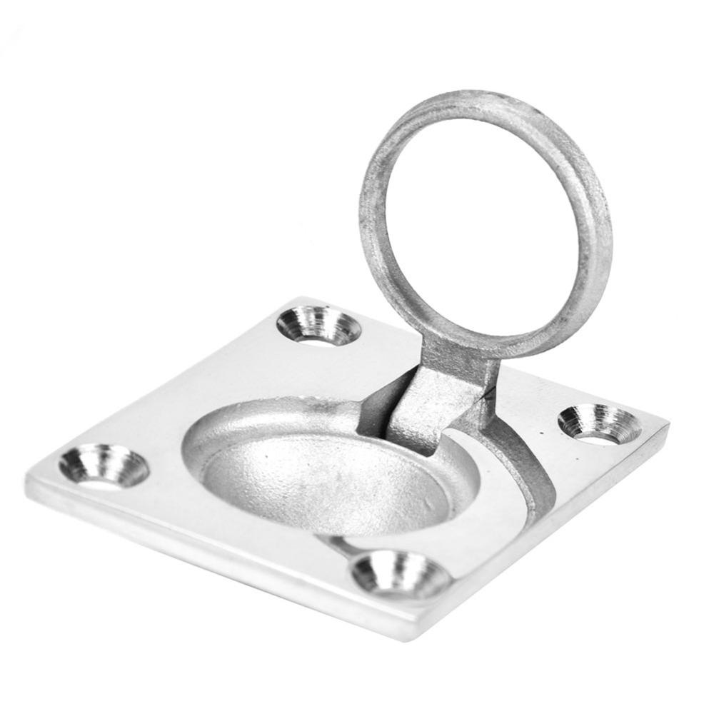 316 Stainless Steel Marine Flush Lift Buckle Ring 48x38mm Silver Flush Ring Pull Handles Square Square Floor Pull Handle