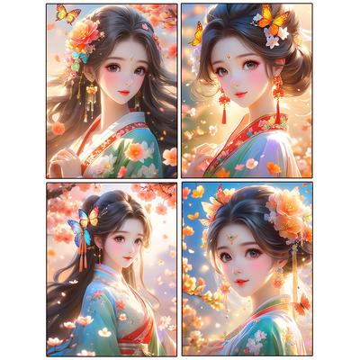 Pictură cu diamant 5D DIY, pictură pentru femeie frumoasă, broderie cu diamante, set cu punct de cruce, cu strasuri, decorare a casei