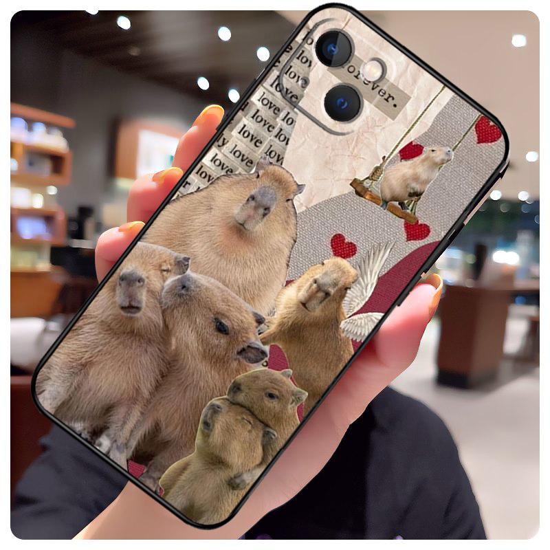Animal Funny Capybara Case For iPhone 16 Pro Max 14 13 12 11 15 17 Pro Max mini 15 16 Plus 16e 17 Air Phone Cover