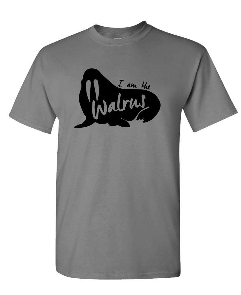 I AM the WALRUS - funny retro style joke gag - Unisex Cotton T-Shirt Tee Shirt L