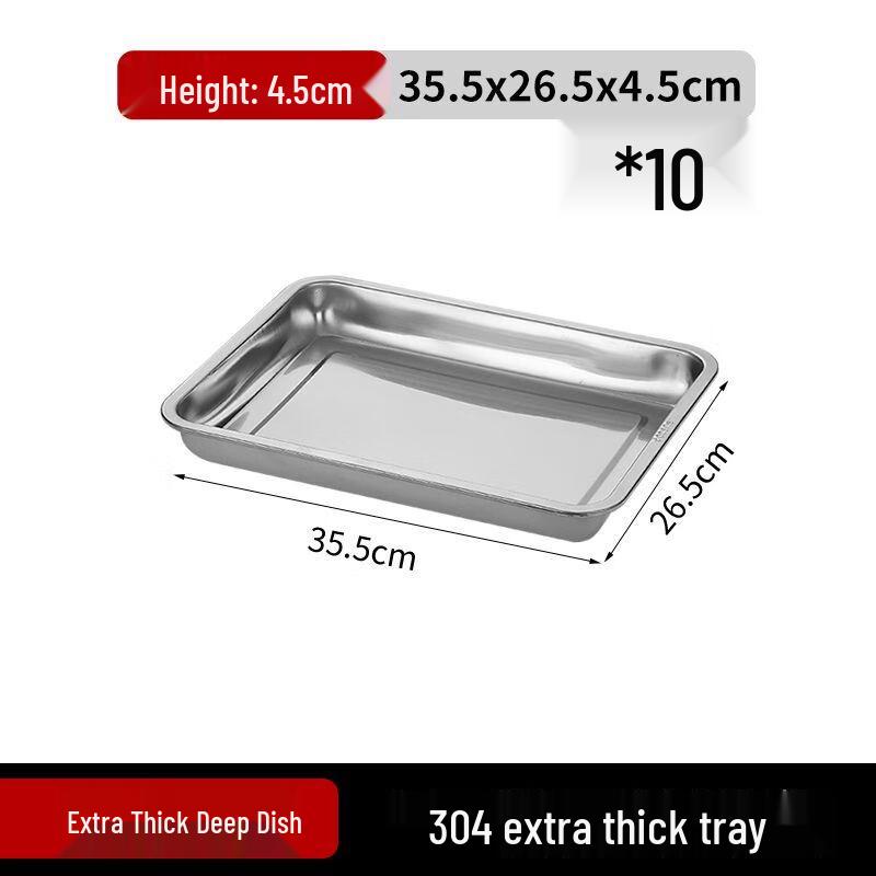 Commercial Stainless Steel Rectangular Serving Tray