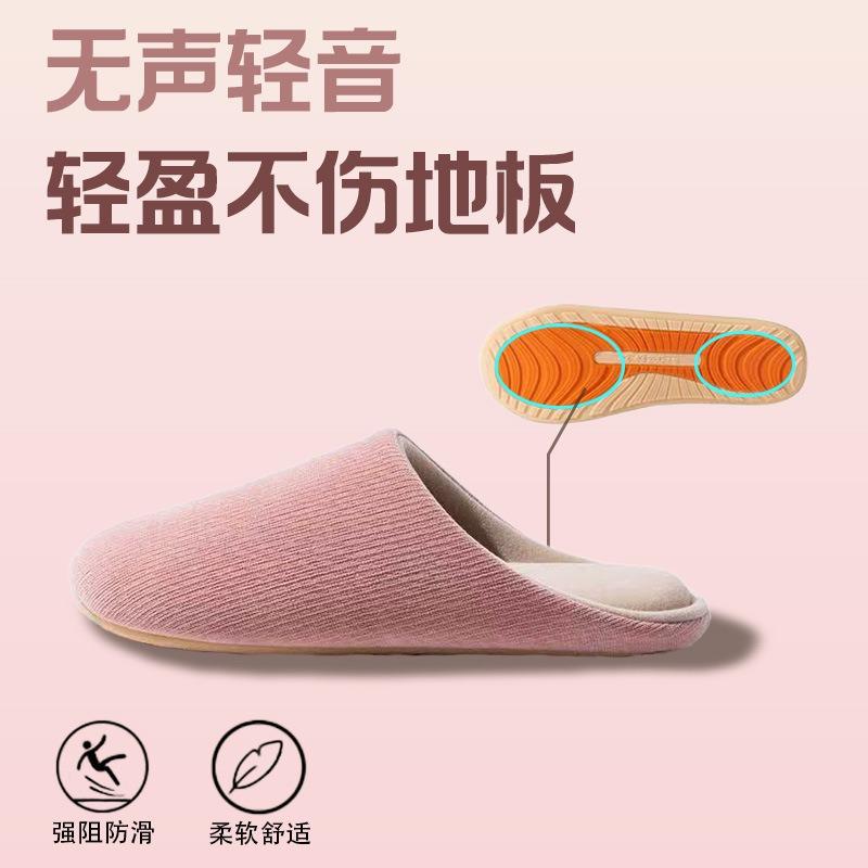Autumn and winter cotton slippers women's new indoor home keeping warm, silent, non-slip and cold-proof bag head floor cotton shoes men