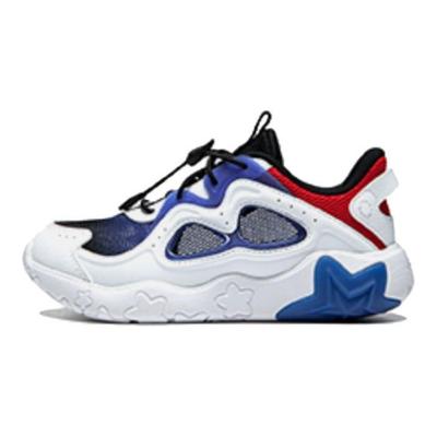 Li Ning Kids Comfortable Shock Absorbing Durable Low Top Casual Shoes Kids Sneaker White Blue YKAU018-1