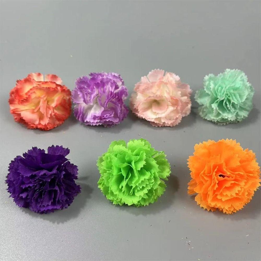 10Pcs Carnation Fake Flower Heads Colorful Artificial Mexico Flowers Mother's Day