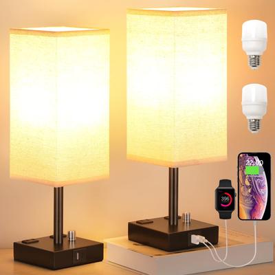 American Retro Bedroom Bedside Lamp Decorative Fabric Small Table Lamp Light Luxury High-End Atmosphere Table Lamp