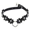 DIEZI Punk Black Lace Leather Choker Torques Necklace For Women Men Harajuku Gothic Sexy Cirle Heart Collar Necklace Jewelry