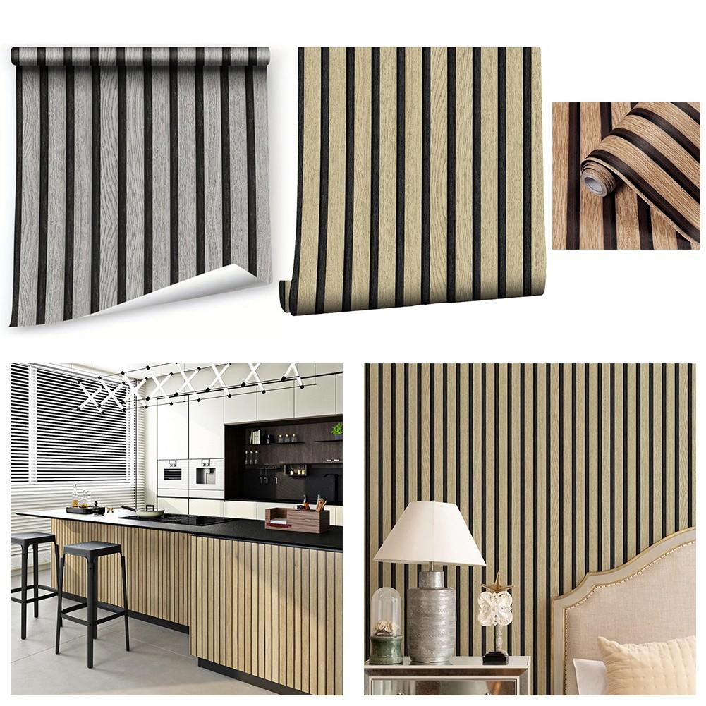 PVC Imitation Wood Grain Wall Renovation Waterproof Wall Stickers Easy To Remove