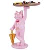 Bulldog with Tray Figurine Scluputre for Home Decor Showpiece, Living Room Decor Showpiece,Kitchen, Office, Gifts Item, Table Decoration (Pink)