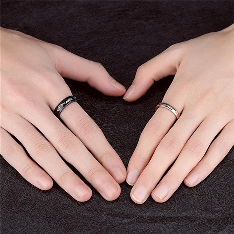 Königin Sein Ihr König Strassbesetzte Krone Edelstahlring für Liebende