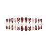 Press On Fake Nails Halloween Almond Stick On False Nail with Circus Clown Design Glossy Full Cover Artificial Acrylic Glue On Nails for Women 24Pcs