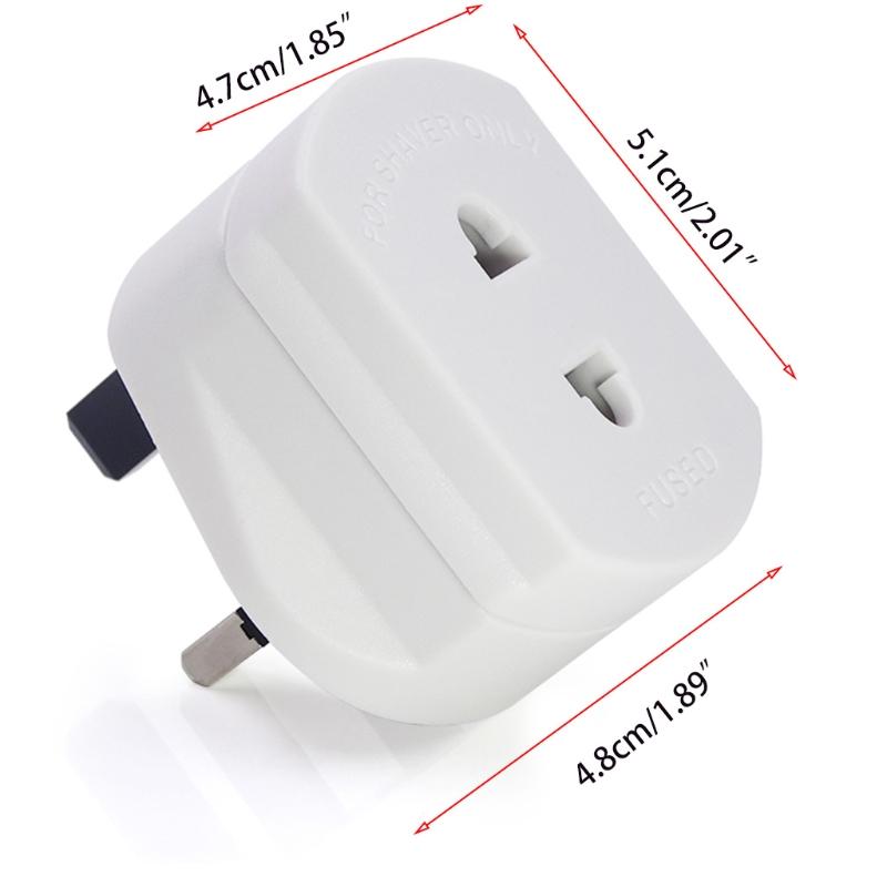 Adaptér pro elektrický zubní kartáček UK, 2pinový na 3pinový adaptér pro elektrický holicí strojek, bílý