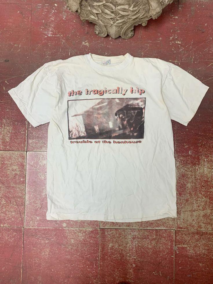 The Tragically Hip band 90s basic Style White T shirt Retro tee vtg L