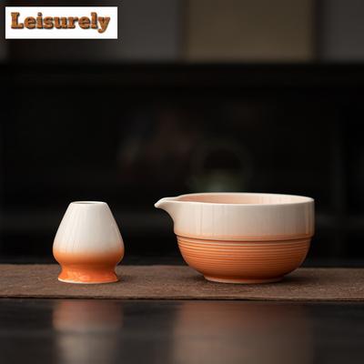 2pc/lot Gradient Color Conch Ceramic Tea Set Complete Set Japanese Matcha Set Kit Tea Ceremony Kitchen Supplies for Tea Lovers