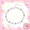 Sterling Silver Heart-shaped Elegant Ladies' Fashion Bracelet Is Suitable for Engagement, Wedding, Confession, and As a Gift for Women