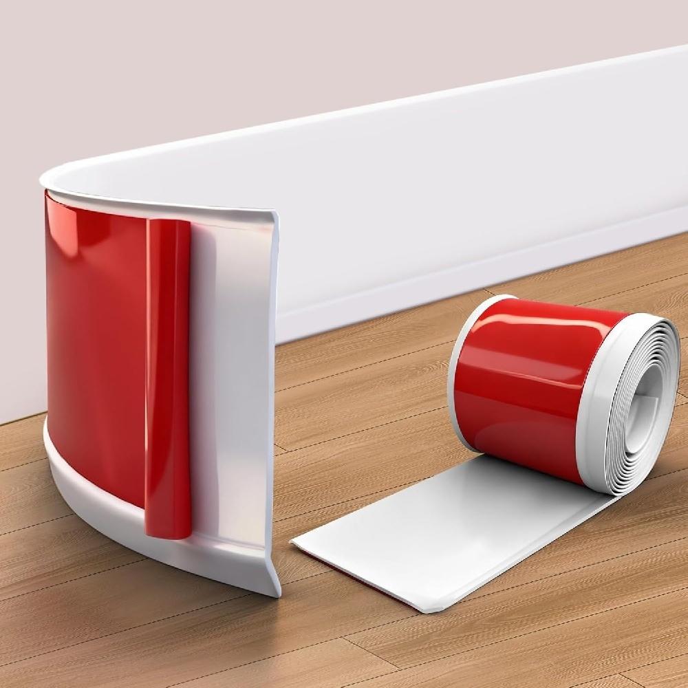 

1PC 1m/39.37in Home Decor PVC Baseboard Molding Trim Flexible Vinyl Wall Border Sticker Waterproof Self-Adhesive Skirting Line L 1M белый