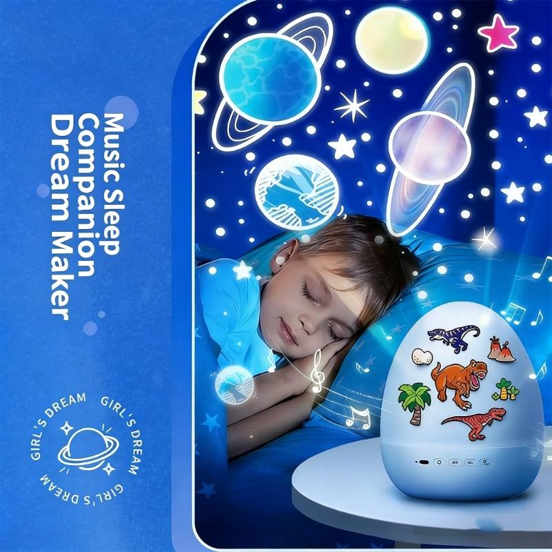 Dinosaur Eggs Projector Night Light USB Rechargeable 360 Rotating Atmosphere Lamp Room Decoration Children Gift