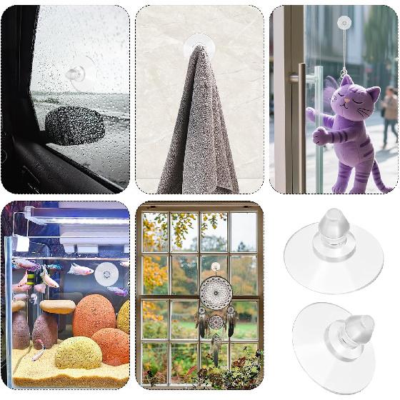 20 Pack Transparent Anti-Collision Suction Cups 20mm/0.8" Sucker Hanger Pads PVC Suctions Cup Without Hooks Clear Plastic Suctions Pads for Glass