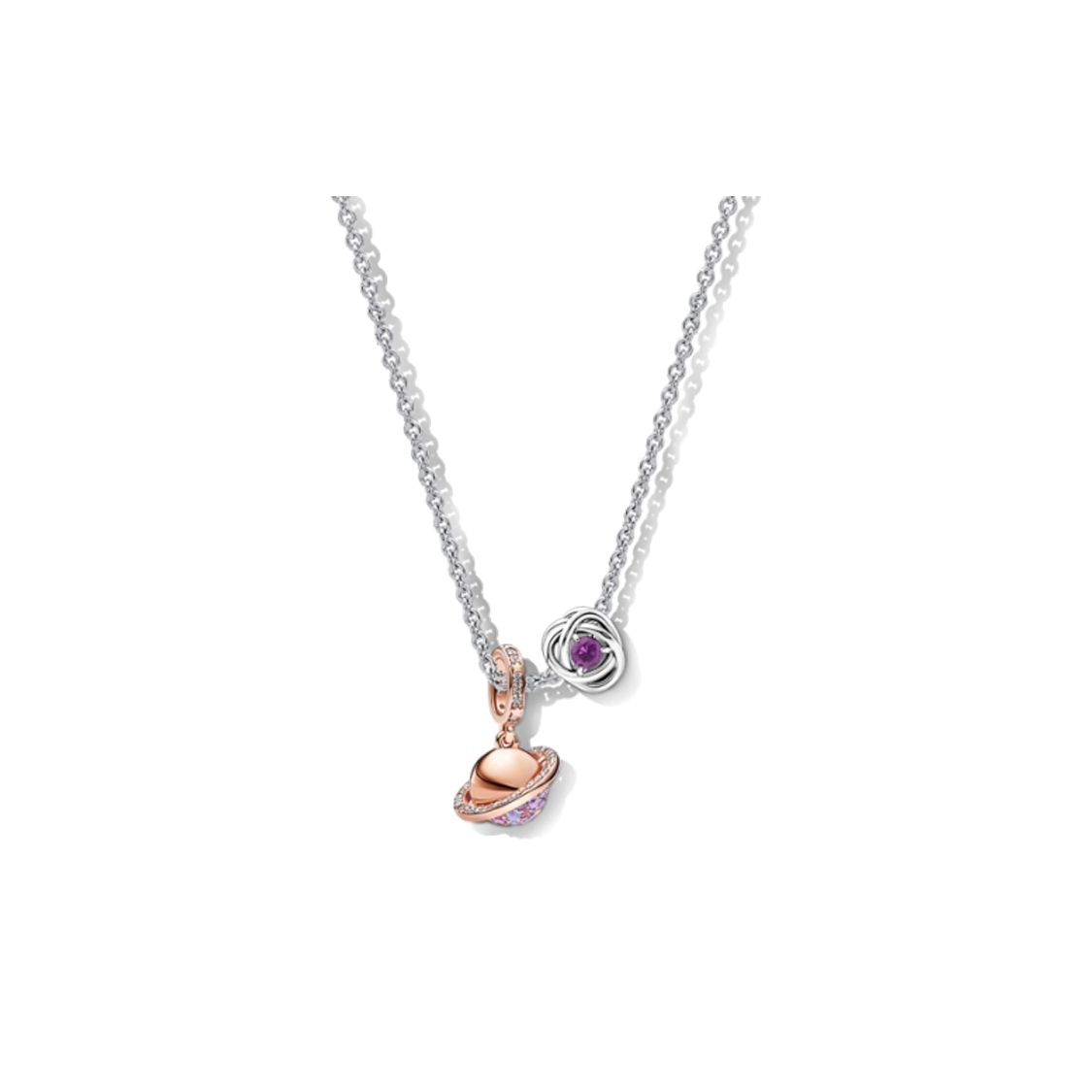 

Pandora Lucky Arrival Pendant 925 Silver Glass Cubic Zirconia Necklace Women necklace ZT2820-1 Box
