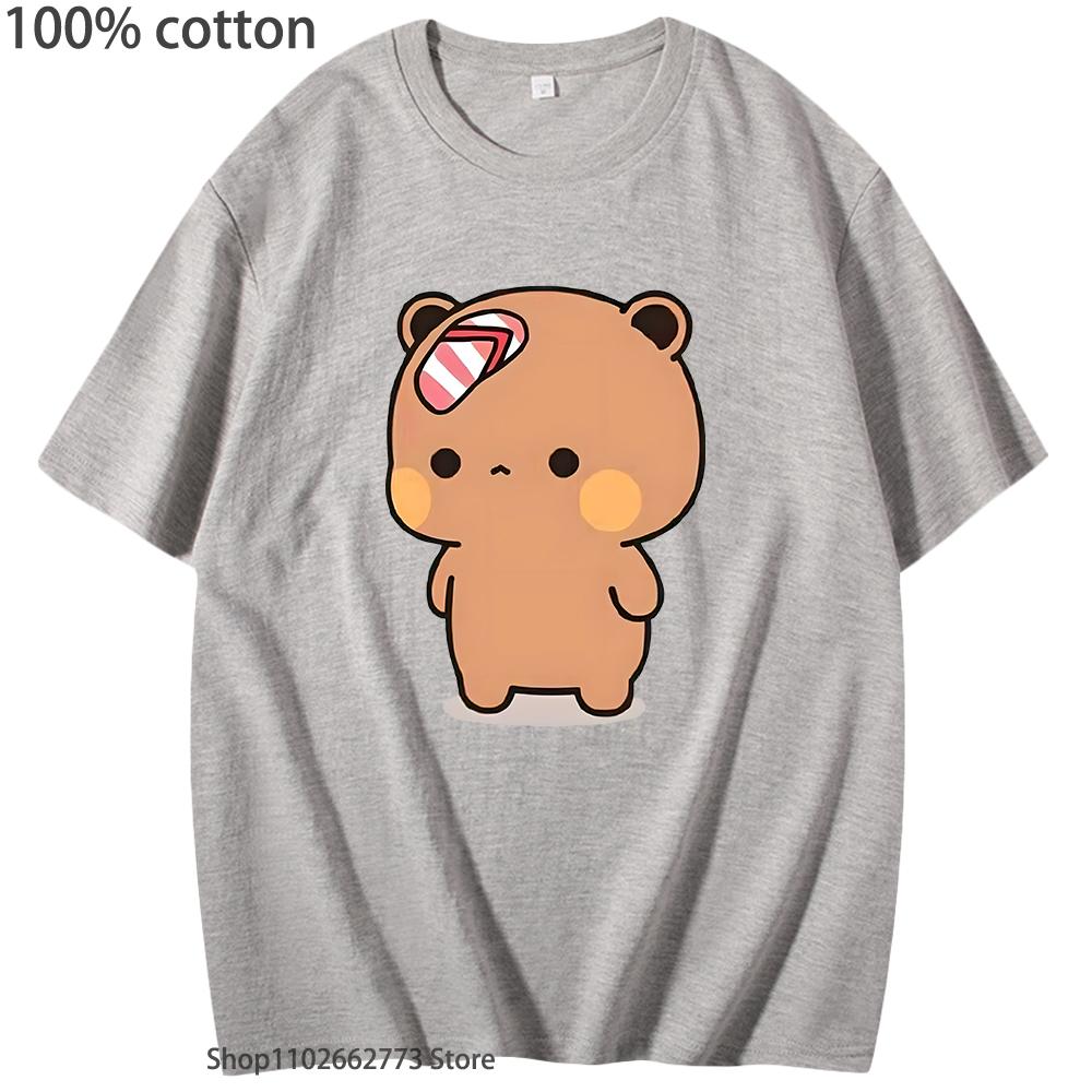 Cute Dudu Was Threw Flip T-Shirts Flops By Bubu Since He Teases Bubu Graphic Shirt Kawaii Panda Bear Women Men Cotton Tees
