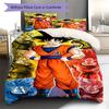 Sängkläder med Son Goku-mönster, Täcke Set Täckeöverdrag Örngott Hem Födelsedagspresent (1 * påslakan + 2 * örngott, utan kärna)